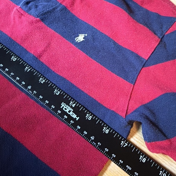 Polo By Ralph Lauren  Blue Red Striped Short Sleeve Size Youth XL 18-20 - Picture 5 of 6